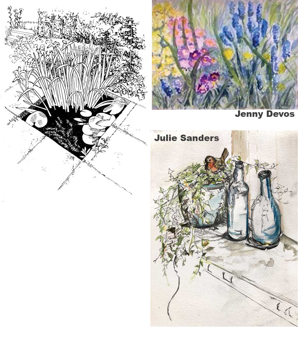 Some of Julie Sanders Weekly Drawing challenges